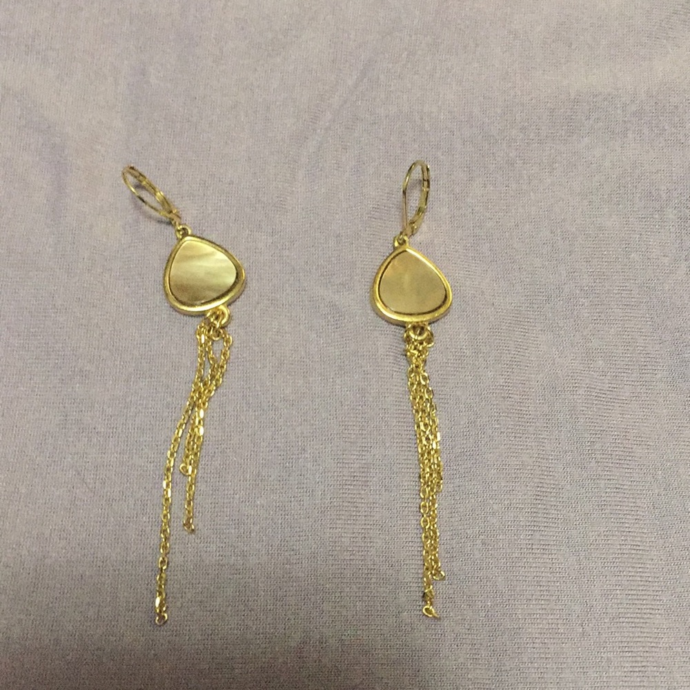 Gold Colored Dangle Earrings
